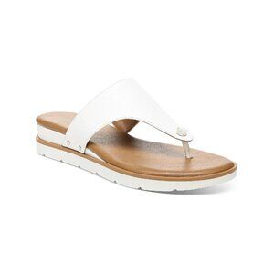 Style & Co Womens Size 10M Faux Leather Emmaa Thong Flat Sandals in White